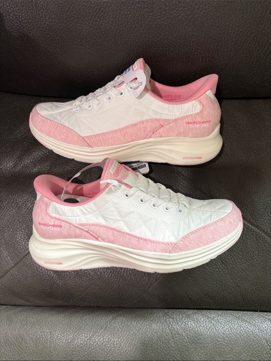 Skechers Shoes - Sketchers hands free slip ins pink and white sneakers